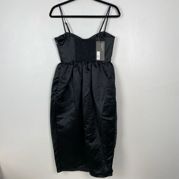 Future Collective Sweetheart Bubble Satin Midi Dress Bustier Elegant Size S - Picture 6 of 12